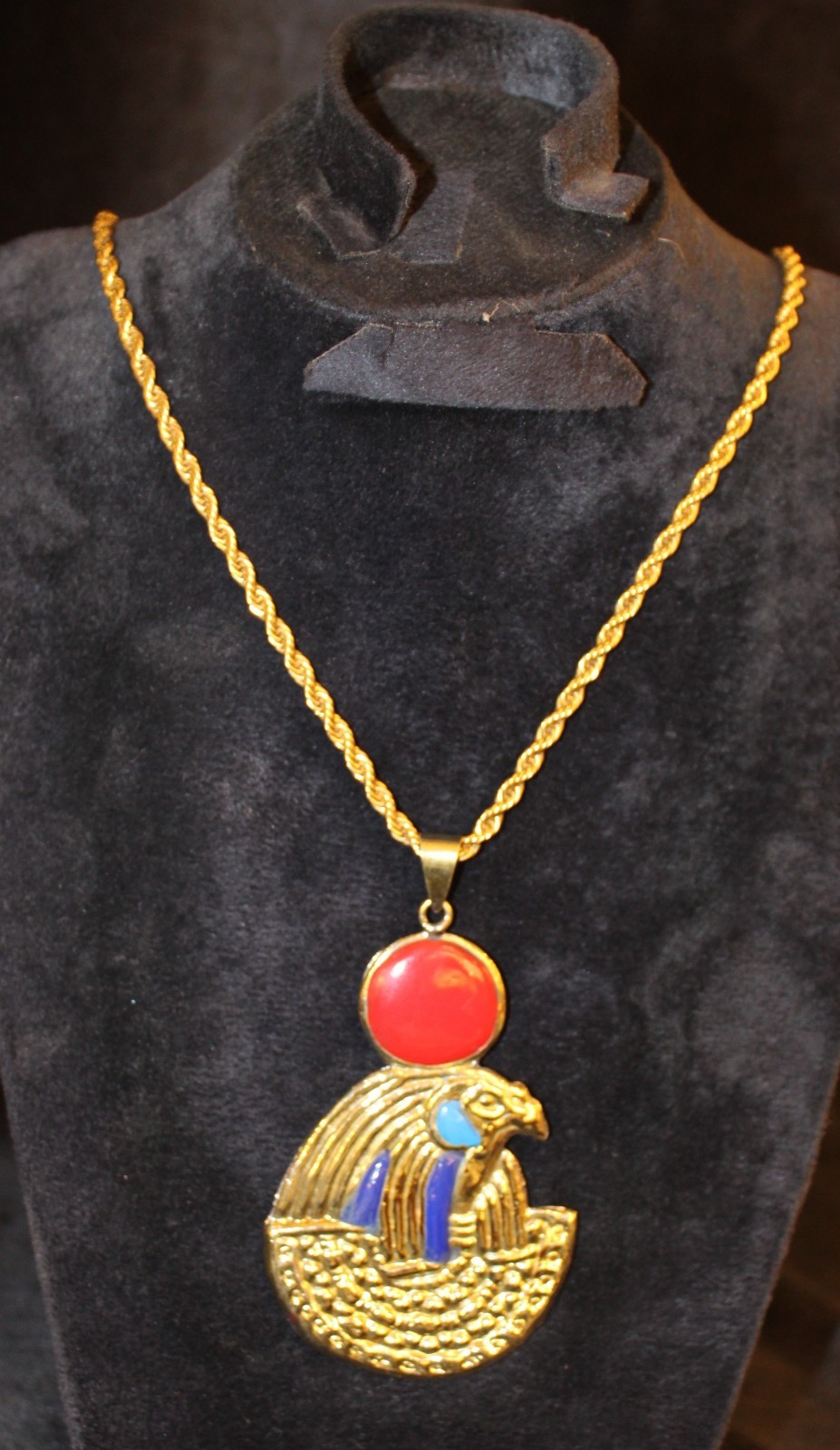 Ancient Egyptian Pharaonic Goddess Sekhmet Pendant Necklace Jewelry Antiques