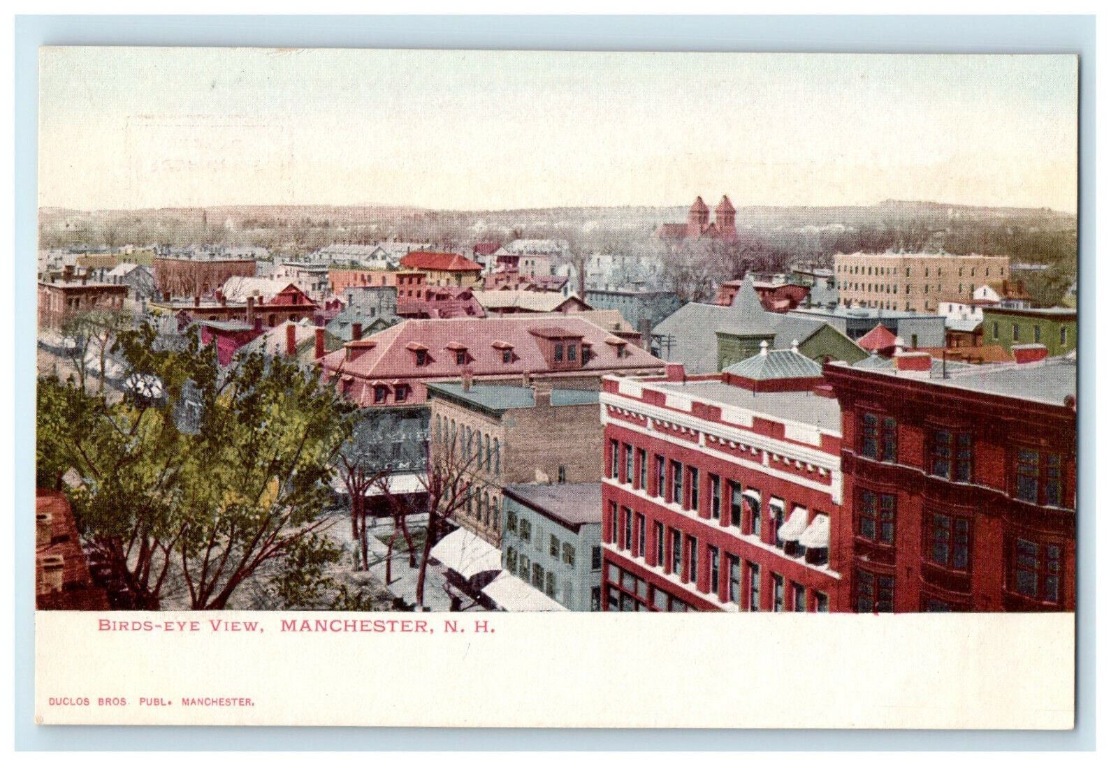 c1905s Bird\'s Eye View, Manchester New Hampshire NH Unposted Antique Postcard