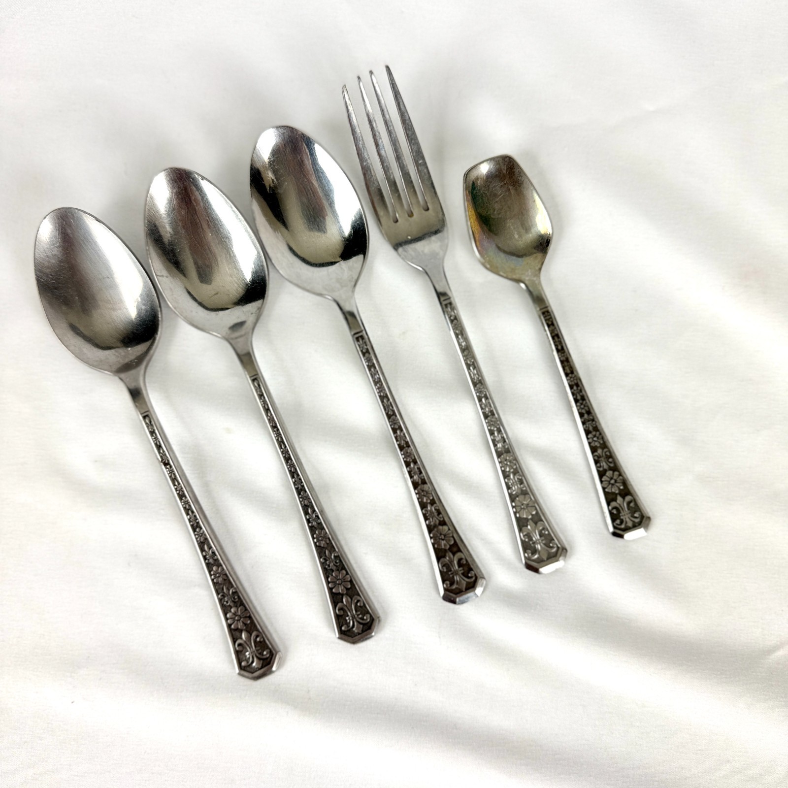 Vintage Florenz Interpur Stainless Japan Korea 3 Tablespoons 1 Fork Sugar Scoop