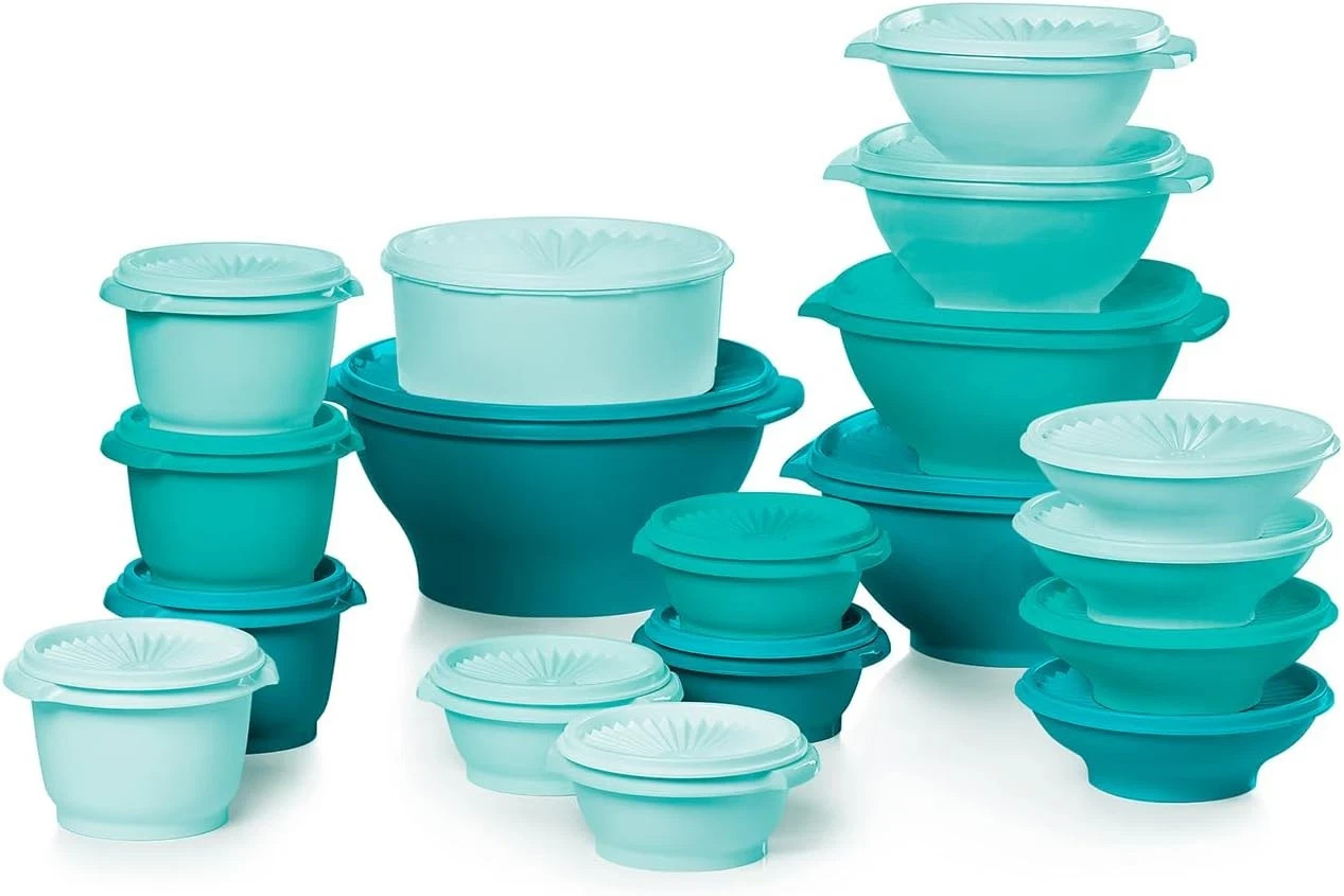 Tupperware Heritage 36-Piece Vintage Green Set (18 Containers, 18 Lids)