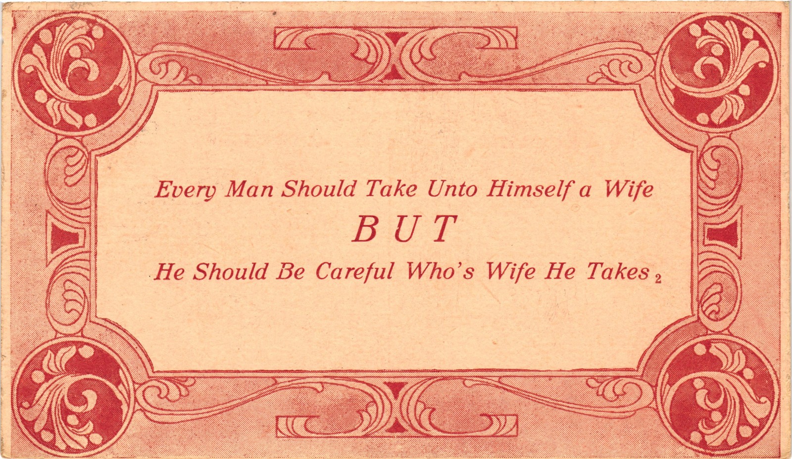 1913 Comic Postcard Marriage Humor Every Man Wife Quote Vintage 1913 Comic Postcard Marriage Humor Every Man Wife Quote Vintage
