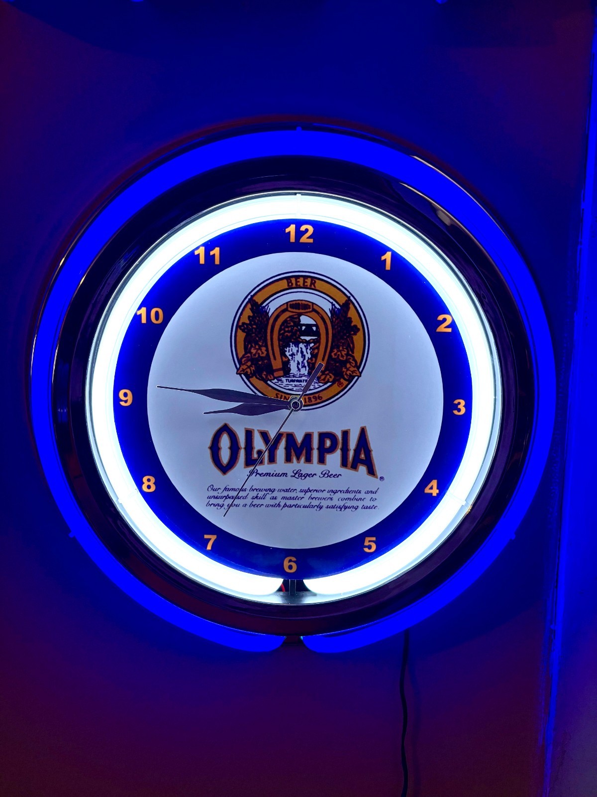 OLY Olympia Beer Bar Tavern Pub Man Cave Store Neon Style LED Clock Sign