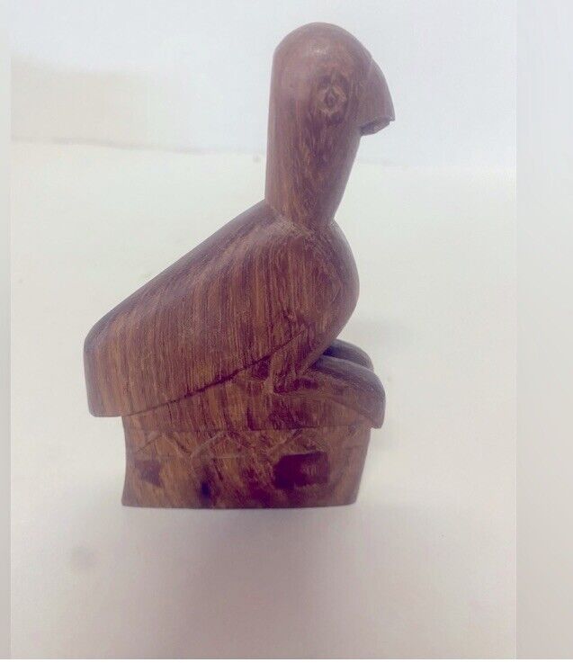 Vintage Hand Carved Wooden Bird