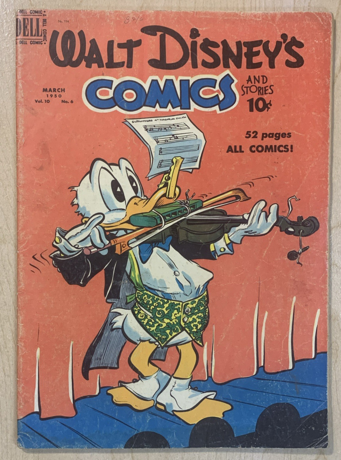 WALT DISNEY\'S COMICS & STORIES #114 CARL BARKS DONALD DUCK 1950 VG- (3.5)