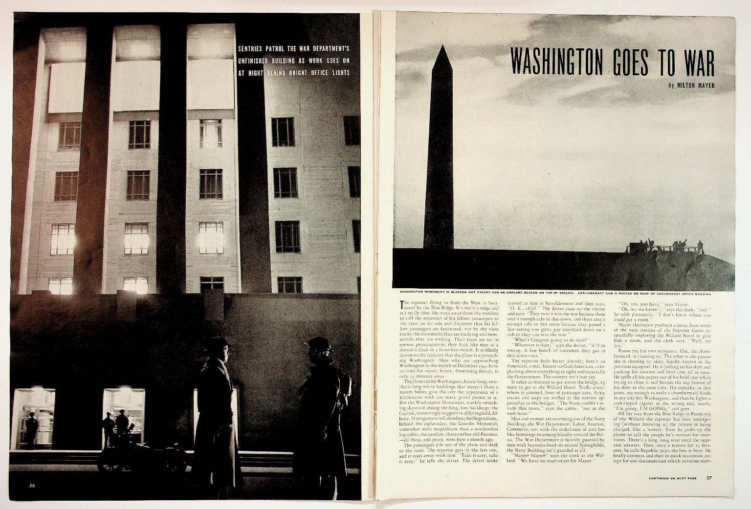 1940s Washington D.C. Goes to War Magazine Article WWII Era Ephemera 1940s Washington D.C. Goes to War Magazine Article WWII Era Ephemera