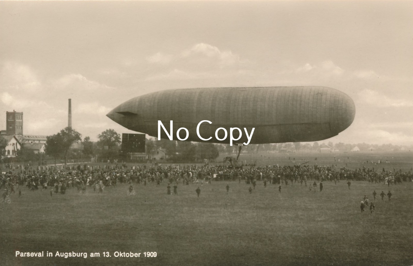 Postcard Airship Parseval in Augsburg 13 October 1909 Aviation Postcard X270