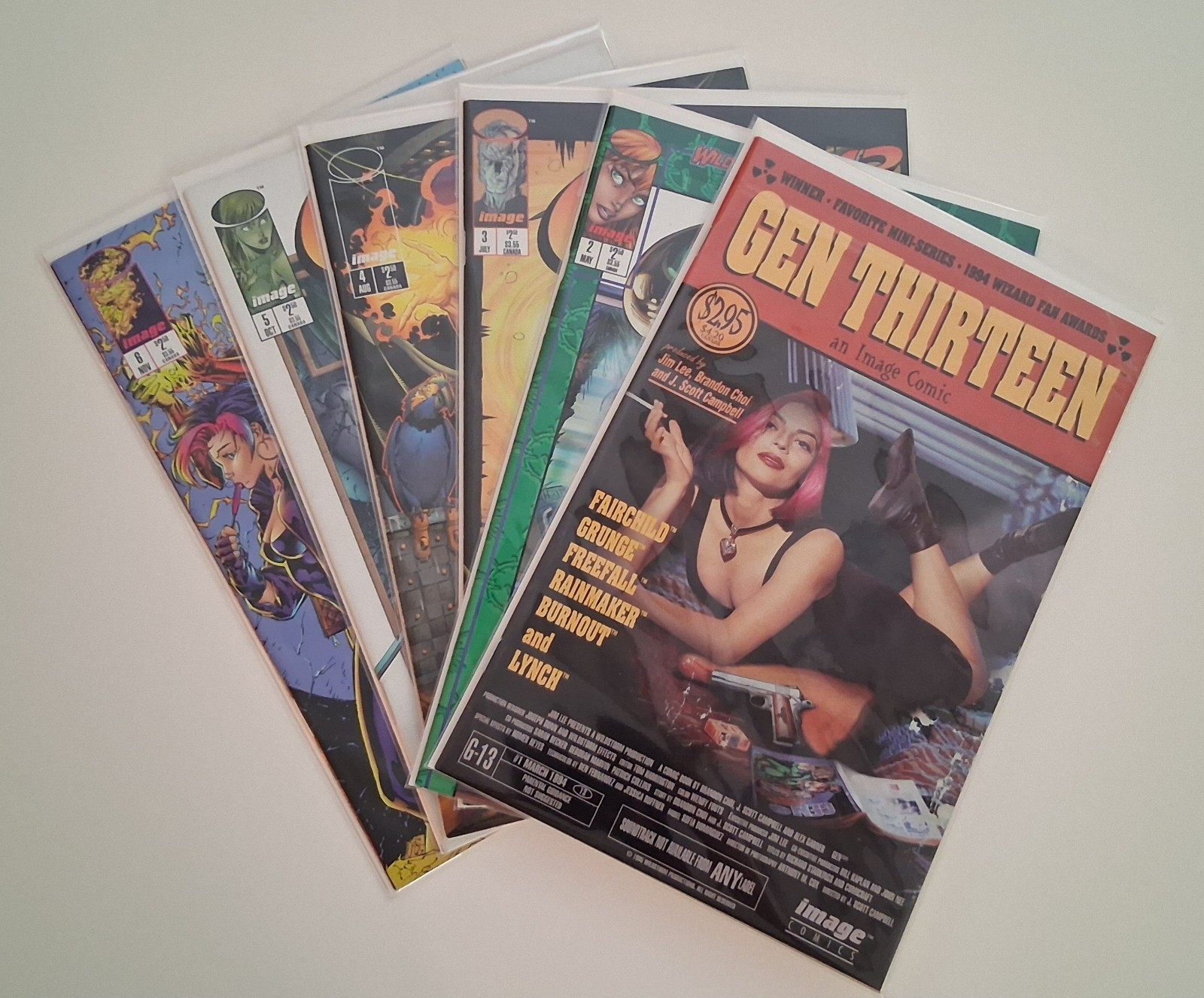 Gen 13 Lot #1-6 Image Issue 2 has unopened card  Jim Lee, Campbell