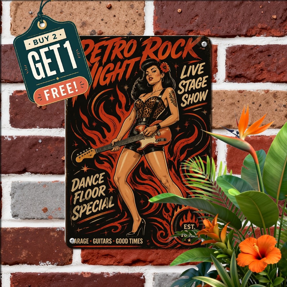 Rockabilly Style Poster Sign Vintage Garage Home Decor Metal Plaque