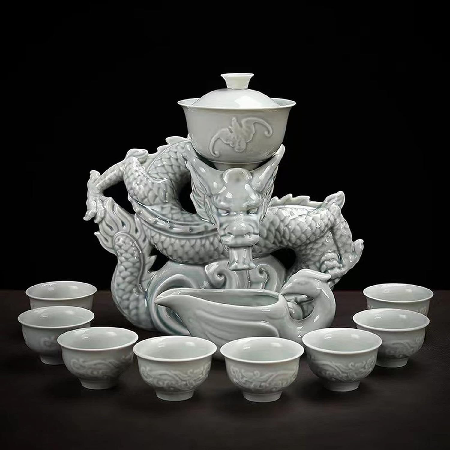 Elegant Chinese Dragon Gongfu Tea Set Gift Box - Perfect for Home & Office Elegant Chinese Dragon Gongfu Tea Set Gift Box - Perfect for Home & Office