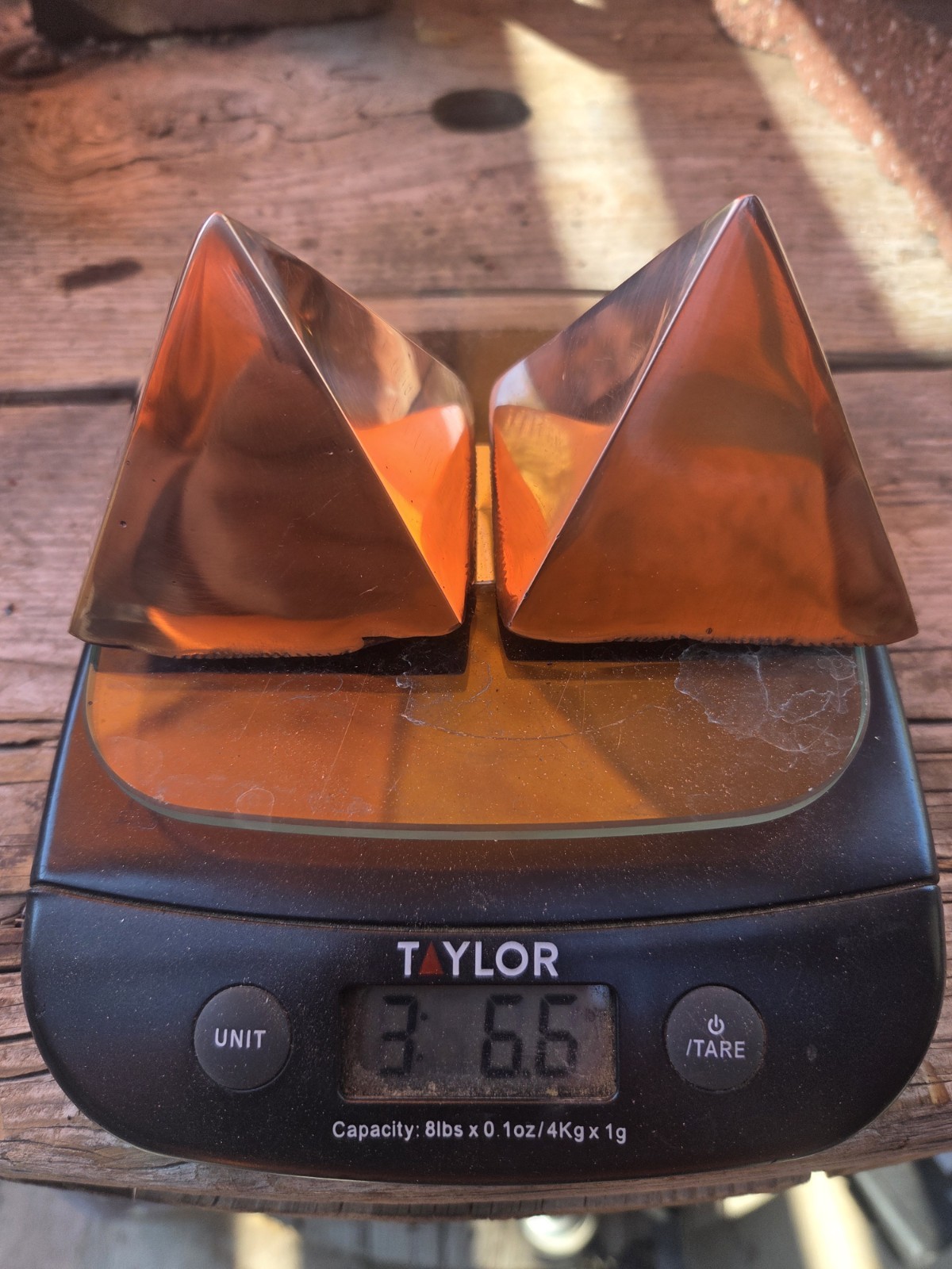 Pair Solid Copper Pyramids