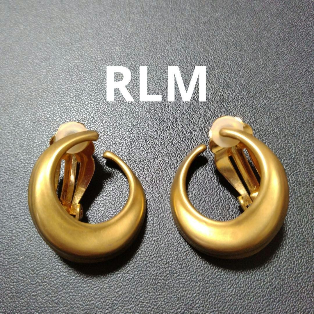 Robert Lee Morris RLM Vintage Clip-On Earrings Matte Gold 2.5cm Engraved
