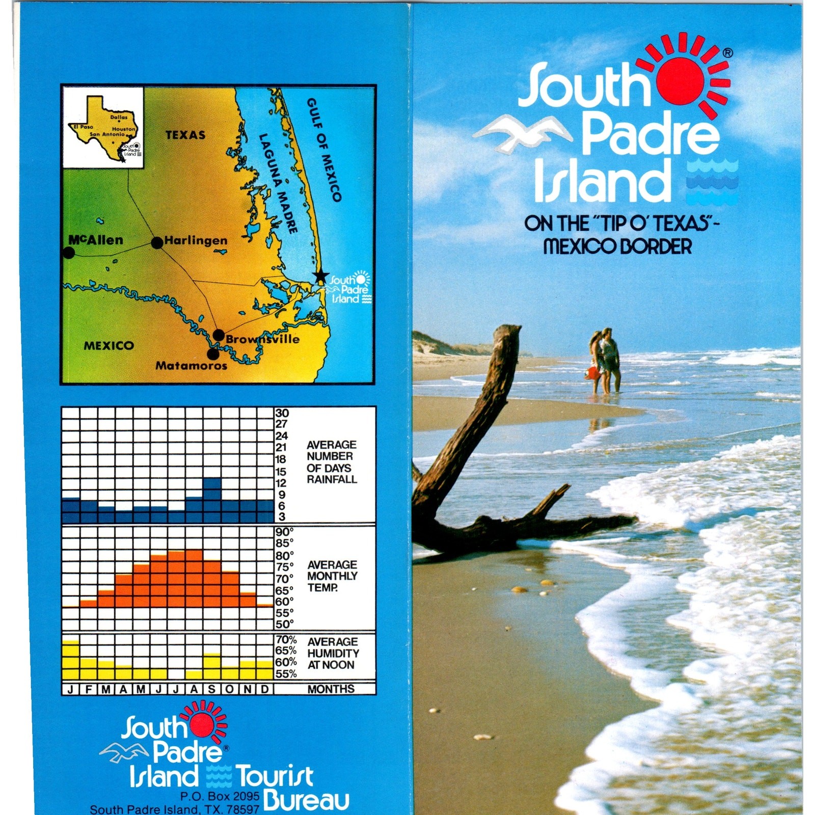 1980s South Padre Island on the Tip \'O Texas Mexico Border Brochure H5-6