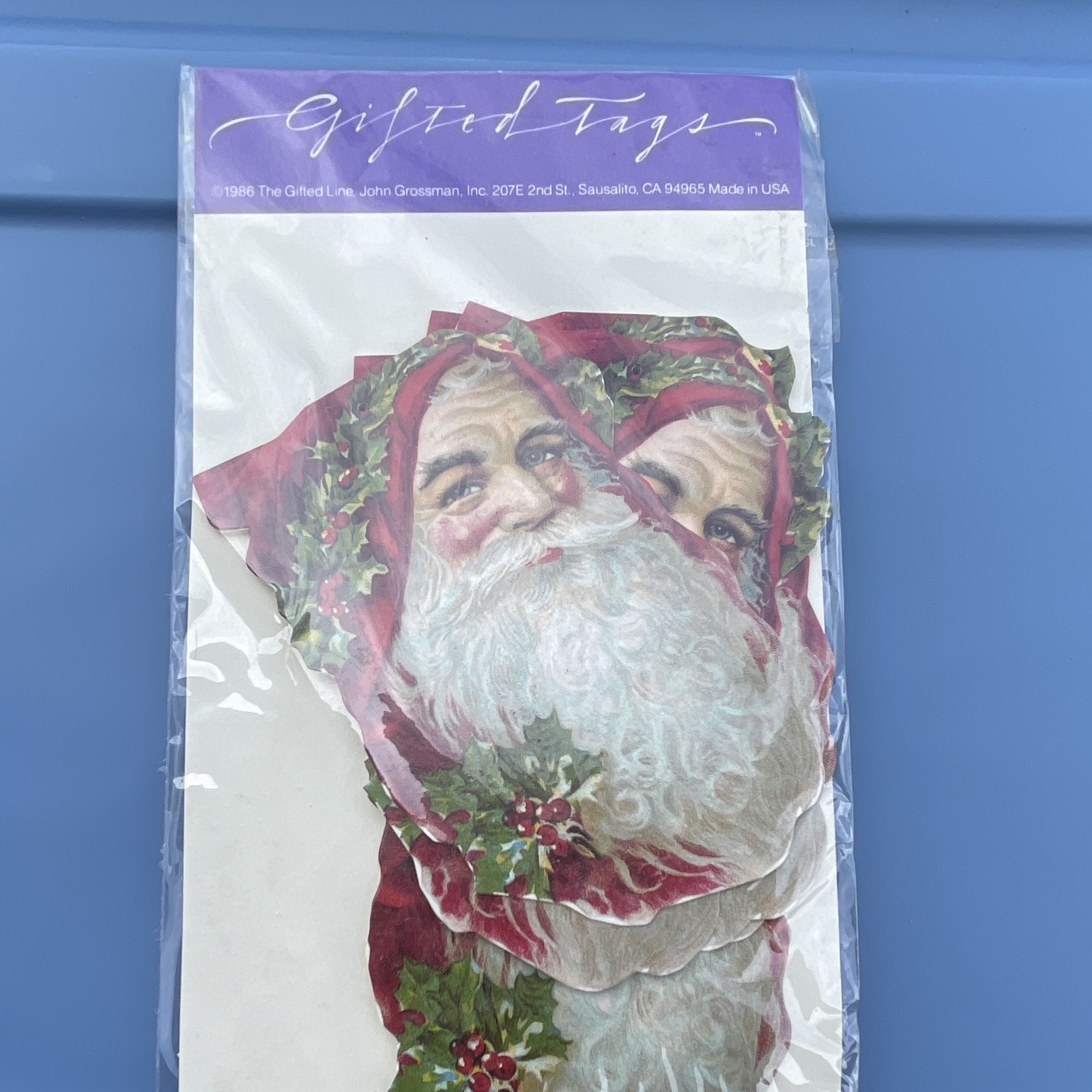 Vtg The Gifted Line John Grossman Santa Claus Christmas Gift Tags 5pc 1986