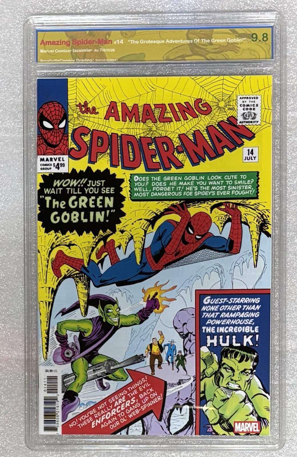 AMAZING SPIDER-MAN #14 SVG 9.8 Facsimile 🤓🤗🔥1st Green Goblin Marvel AMAZING SPIDER-MAN #14 SVG 9.8 Facsimile 🤓🤗🔥1st Green Goblin Marvel