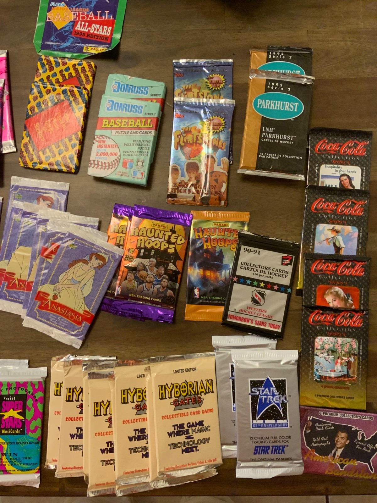 Huge Sealed Vintage & Modern Trading Card Pack Lot - Sports Movies Star Trek