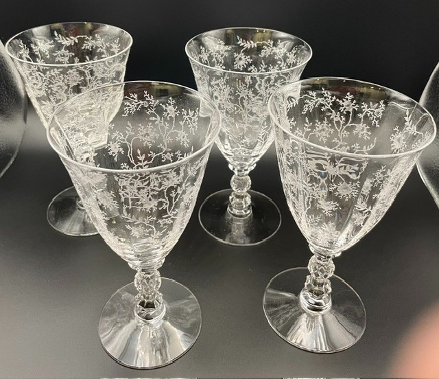 4 Vintage Fostoria Chintz Etched 6\
