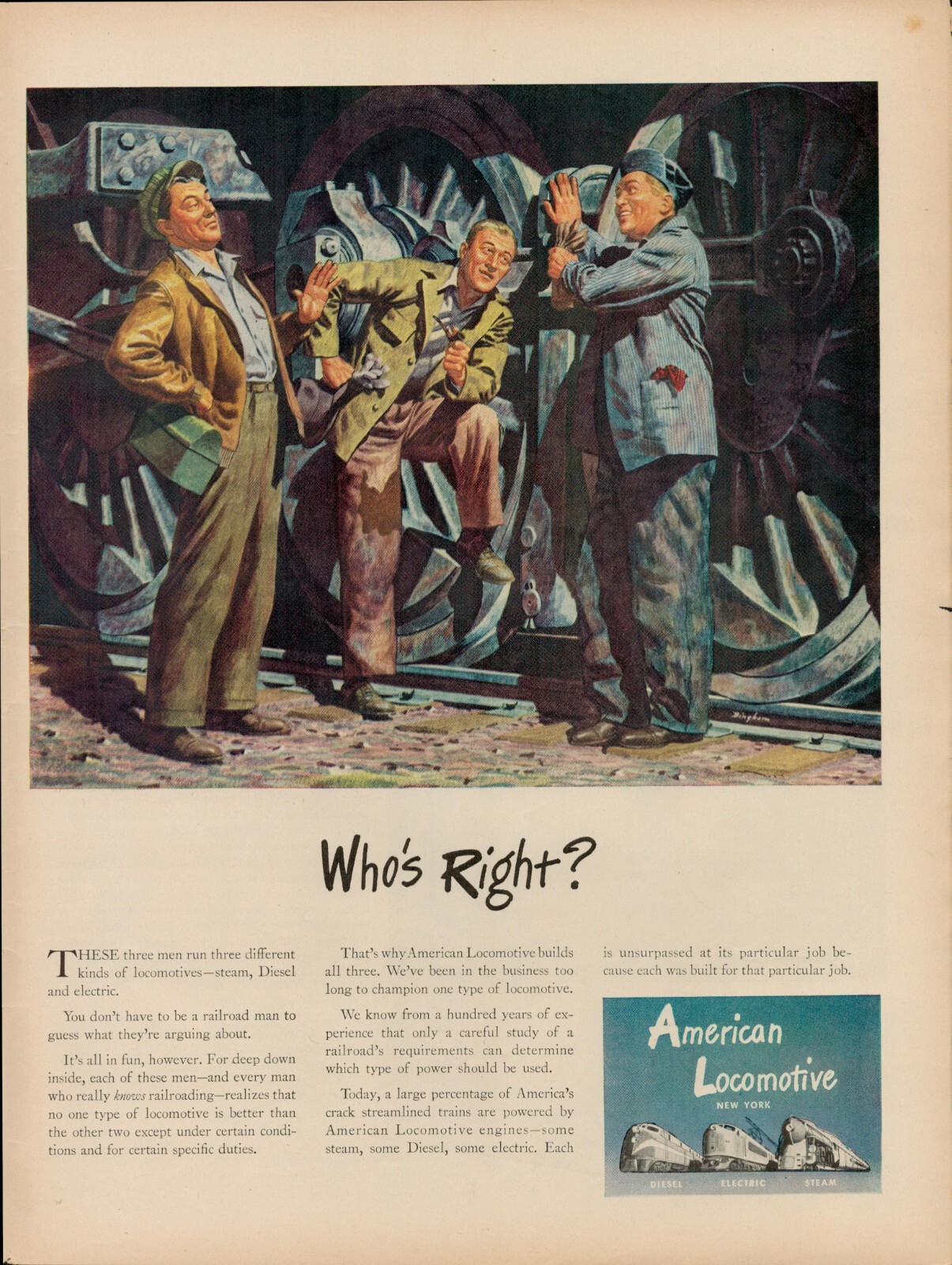 1944 Train Railroad American Locomotive 1940s Vintage Print Ad Diesel Electric