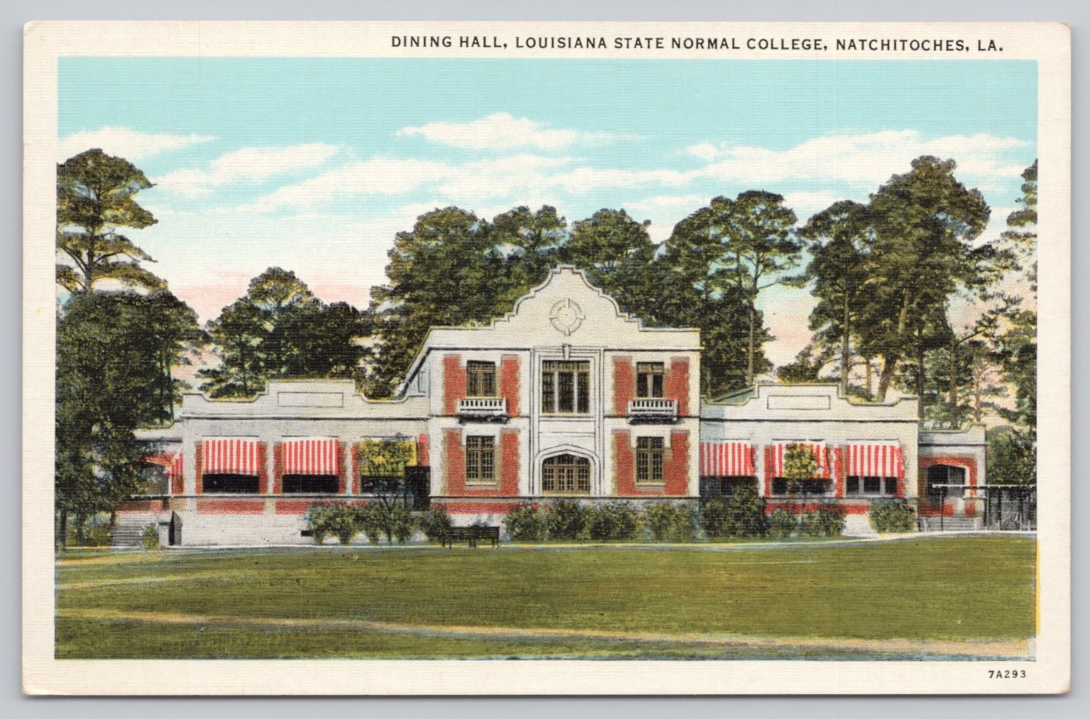 Dining Hall Louisiana State Normal College Natchitoches LA Linen Postcard