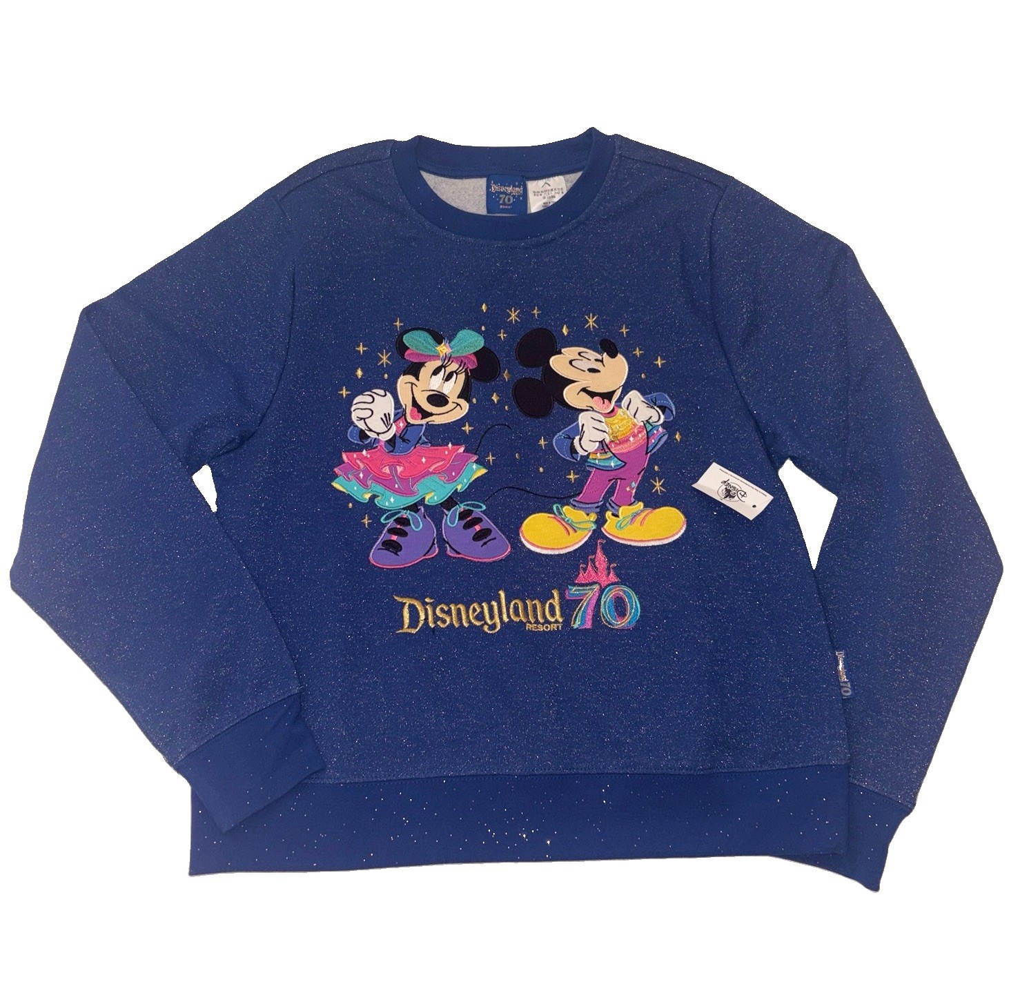 Disneyland 70th Anniversary Sweatshirt XS Oversized Mickey Minnie 38\