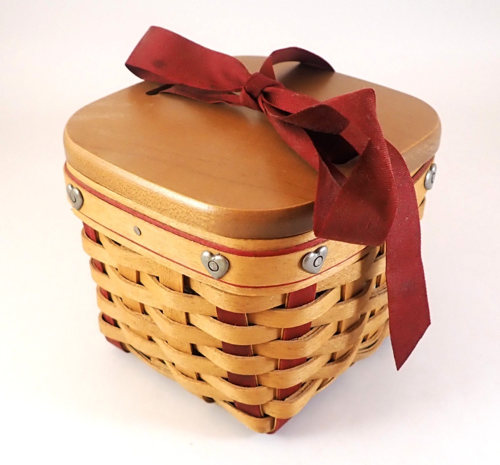 Longaberger Small Sweetest Gift Basket, Lid with Bow & Protector 2002