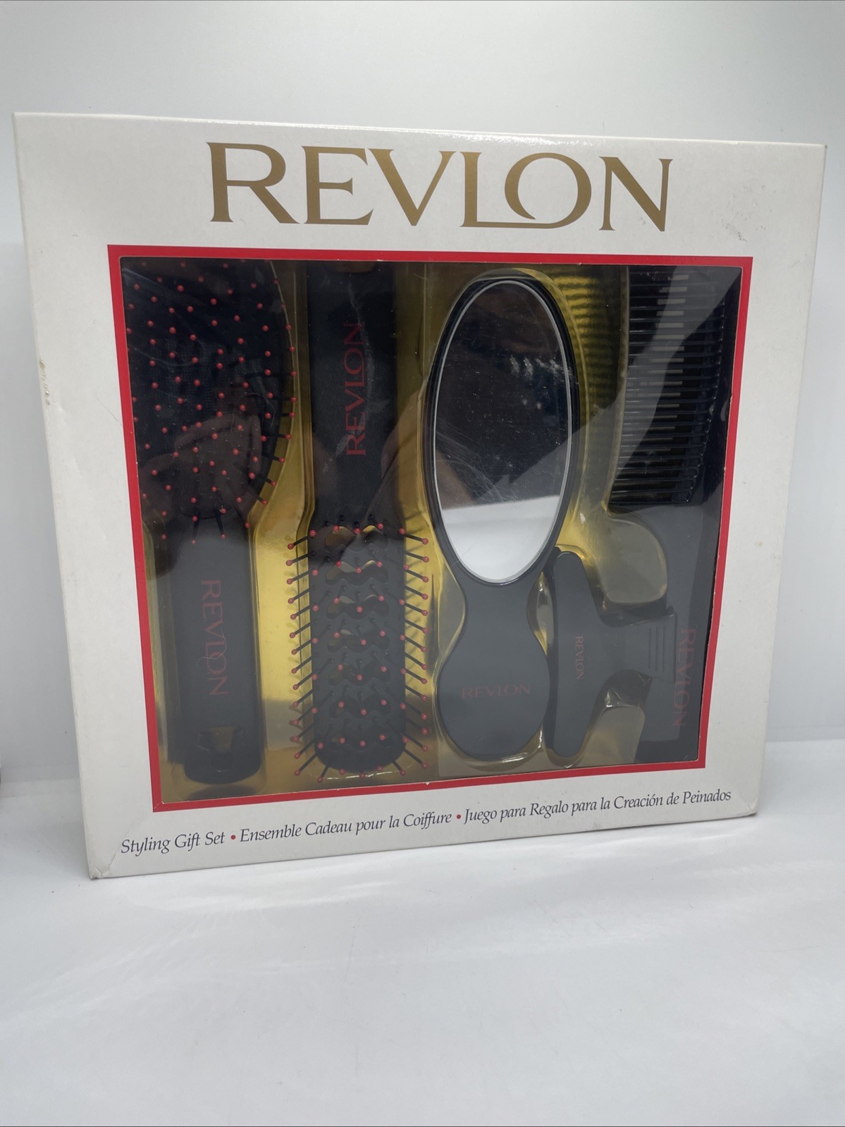 Vintage 1999 Revlon 5 Piece Brush Comb Mirror Gift Set NOS NIB RV-3569B