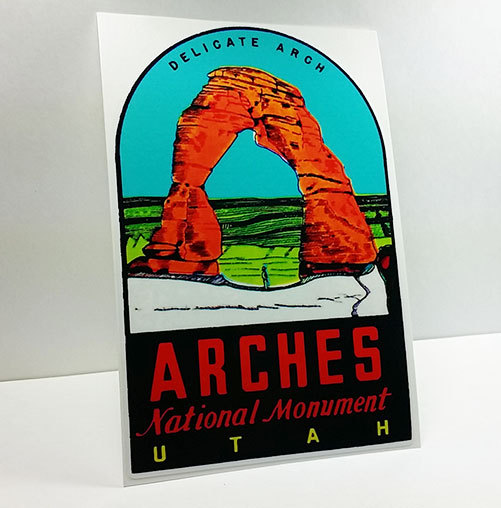 ARCHES NATIONAL PARK UTAH Vintage Style Travel DECAL,Vinyl STICKER,Luggage Label