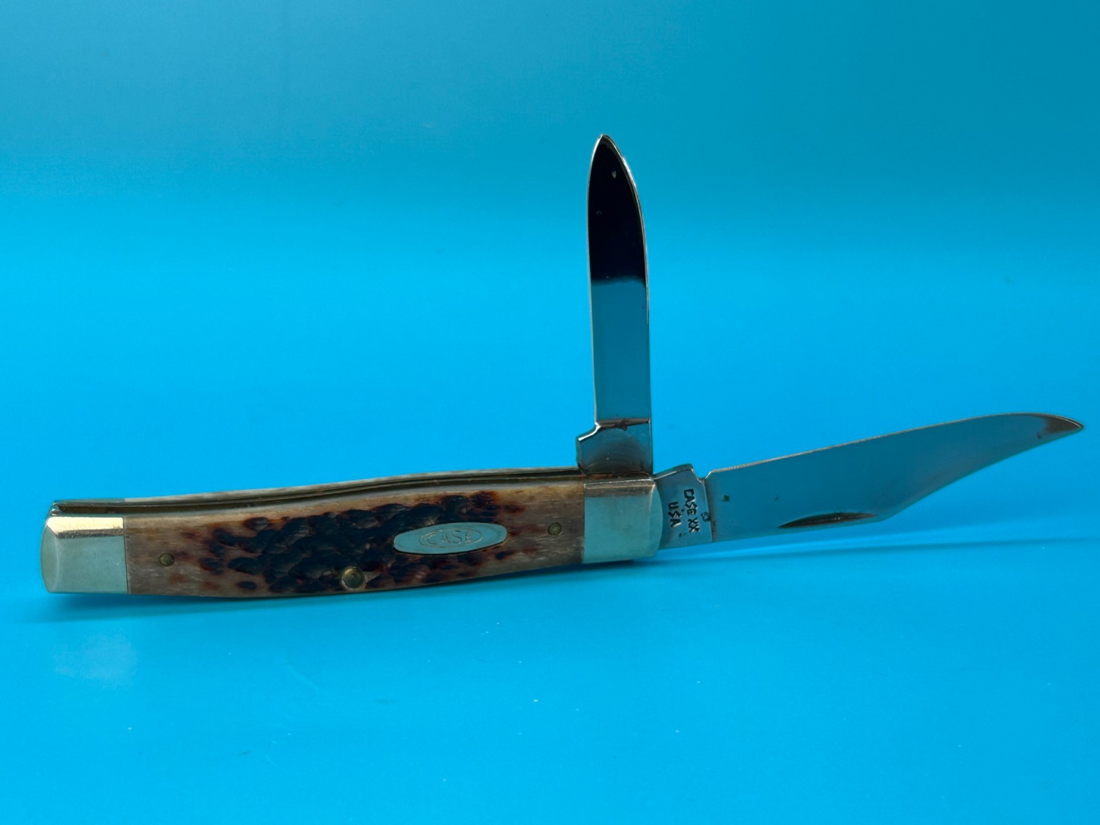 1989 Case 6292 XX USA 2 Blade Folding Pocket Knife Brown Handle Vintage