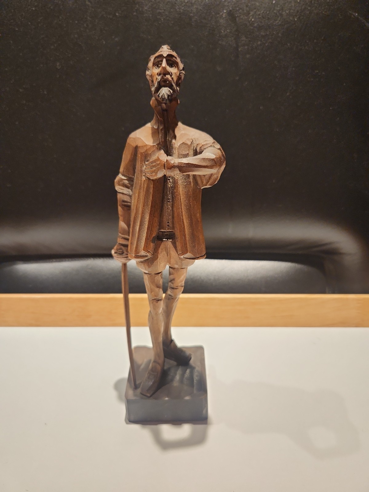 Vintage Ouro Artesania Don Quixote Hand Carved Wooden Figurine Model # 580 Spain