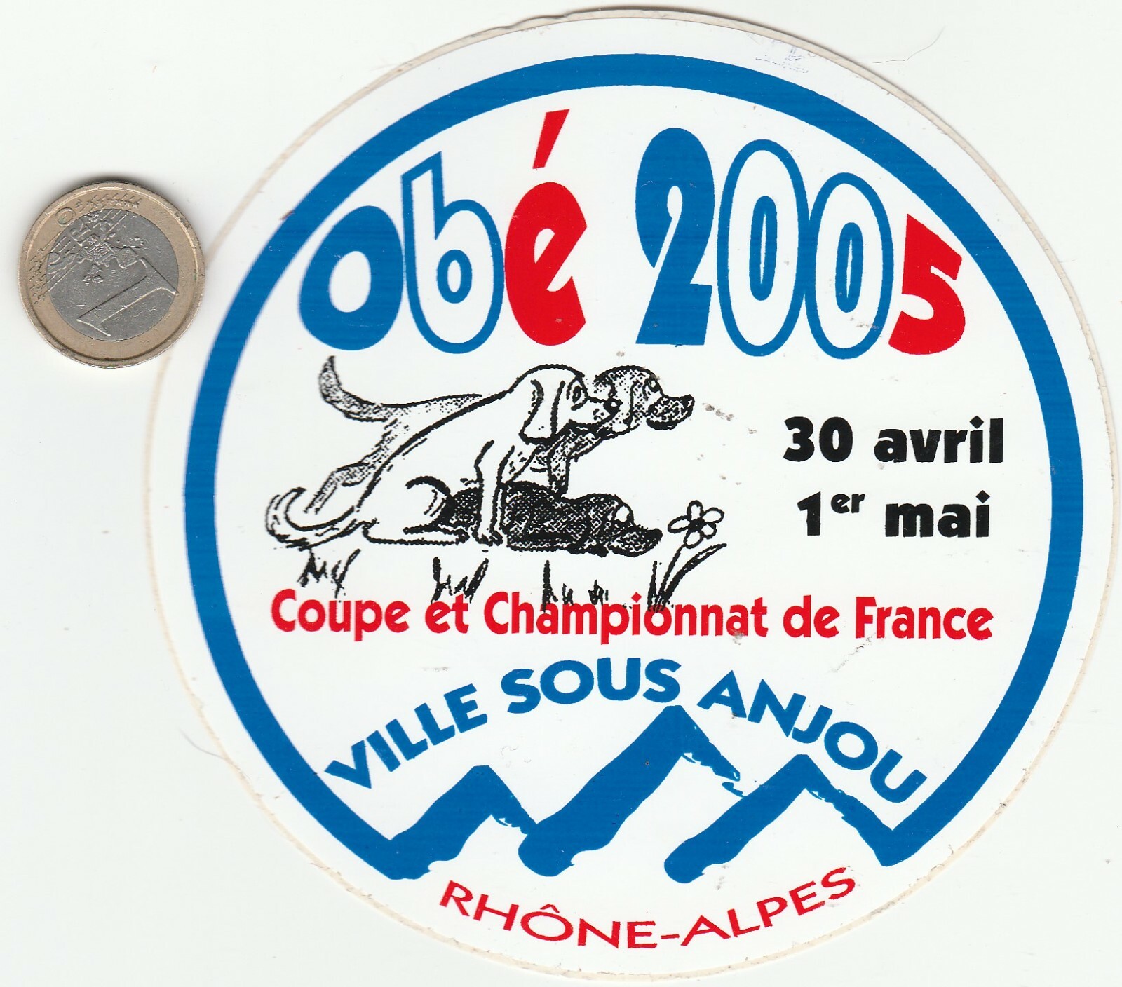 dog sticker. dressage. 2005 French OBE CHAMPIONSHIP in Ville sous Anjou