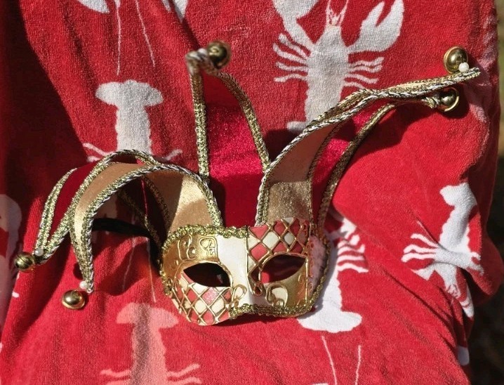 Jester Mask Handpainted Venezia Italy Mardi Gras Halloween 
