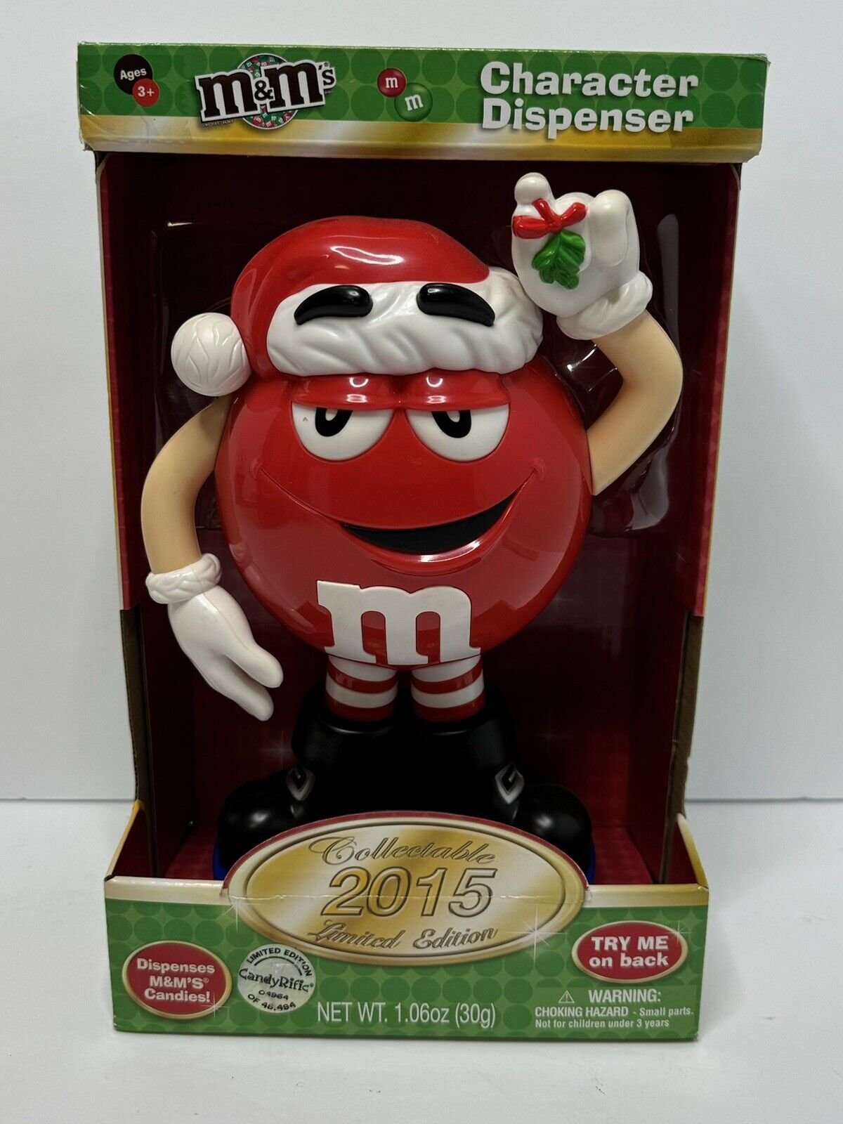 M&M\'s 2015 CRISTMAS SANTA CANDY DISPENSER MM COLLECTIBLE  Boxed