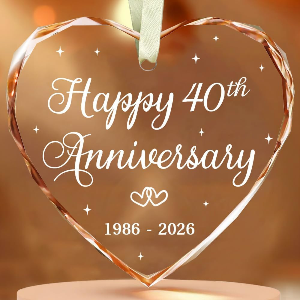 40Th Anniversary Ornament - Gift for 40Th Anniversary - Ruby Anniversary - 40Th