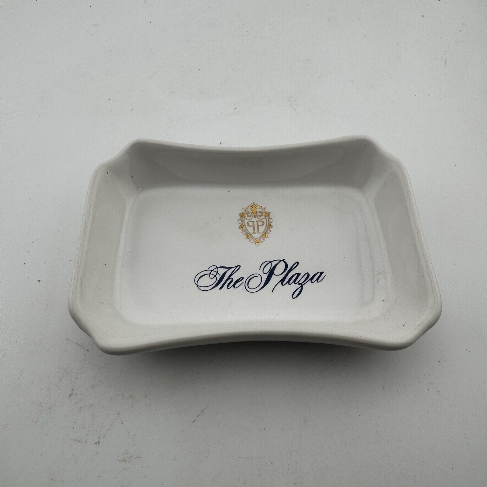 Vintage The Plaza Hotel New York Ceramic Trinket Dish Ashtray Gold Crest NYC
