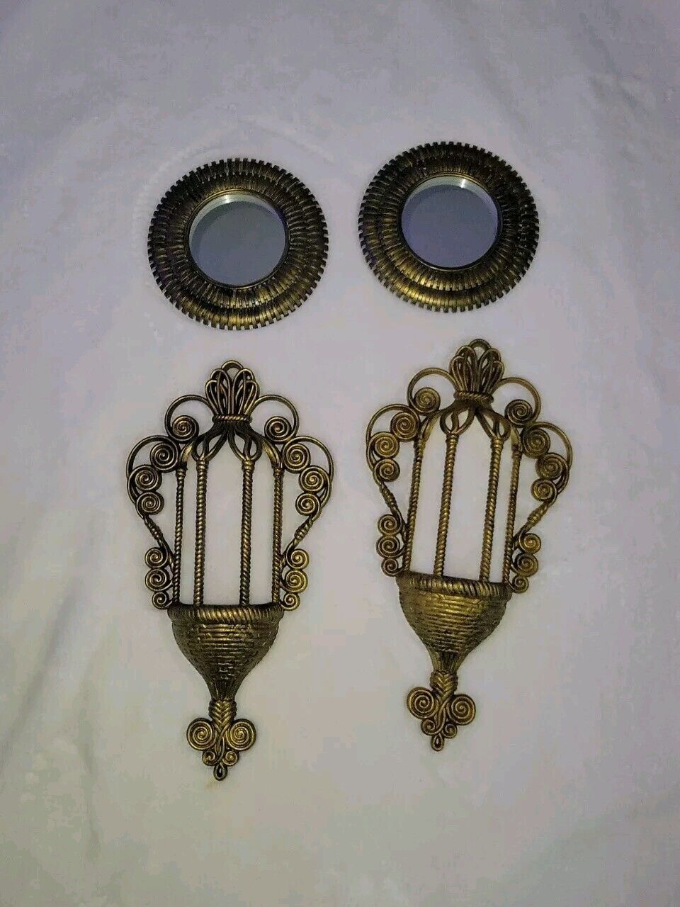 MCM Wall Decor Lot Gold Under With Black. Mirrors  Are More Modern.