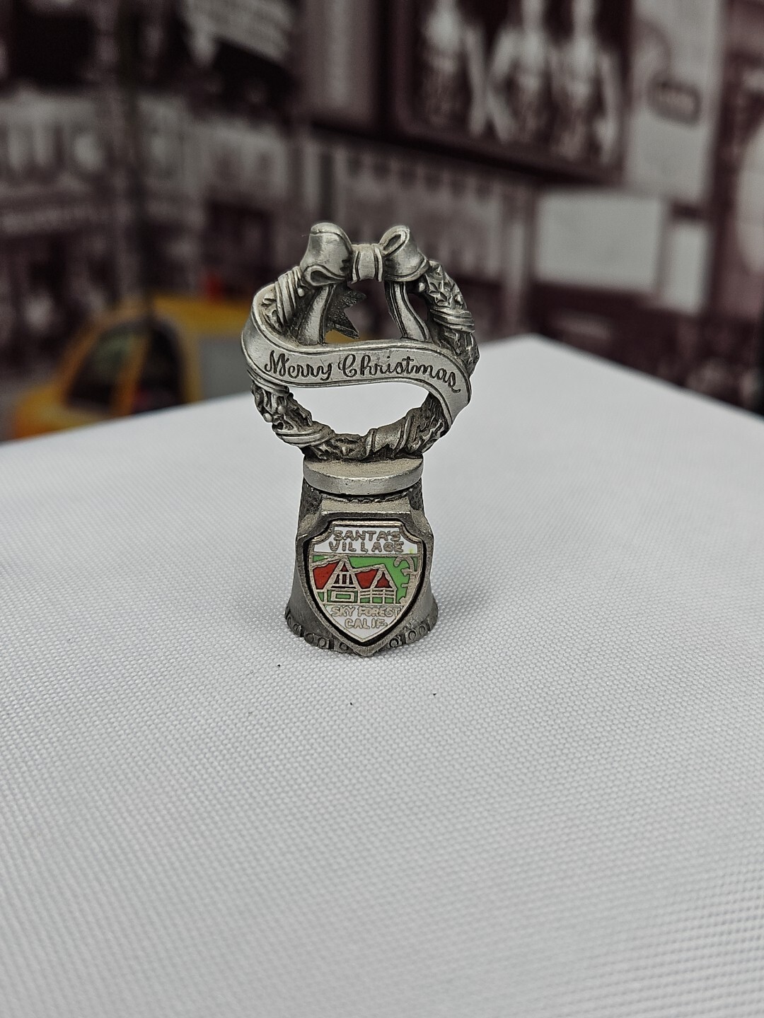 Vintage (1978) Santa\'s Village, California - Fine Pewter Thimble Super Rare