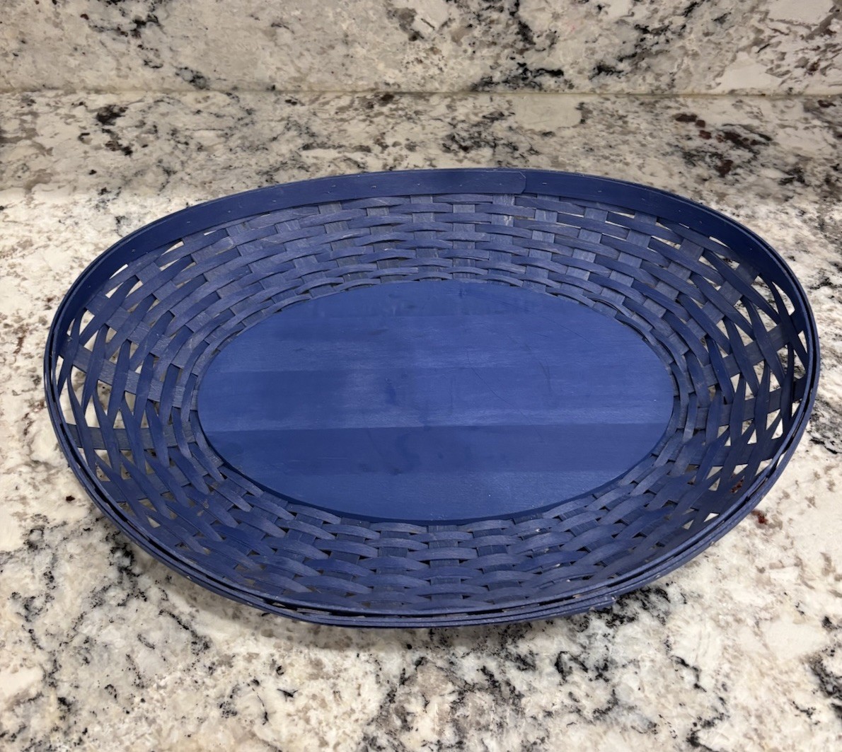 Rare Longaberger Basket 2007 Blue Oval Serving Tray