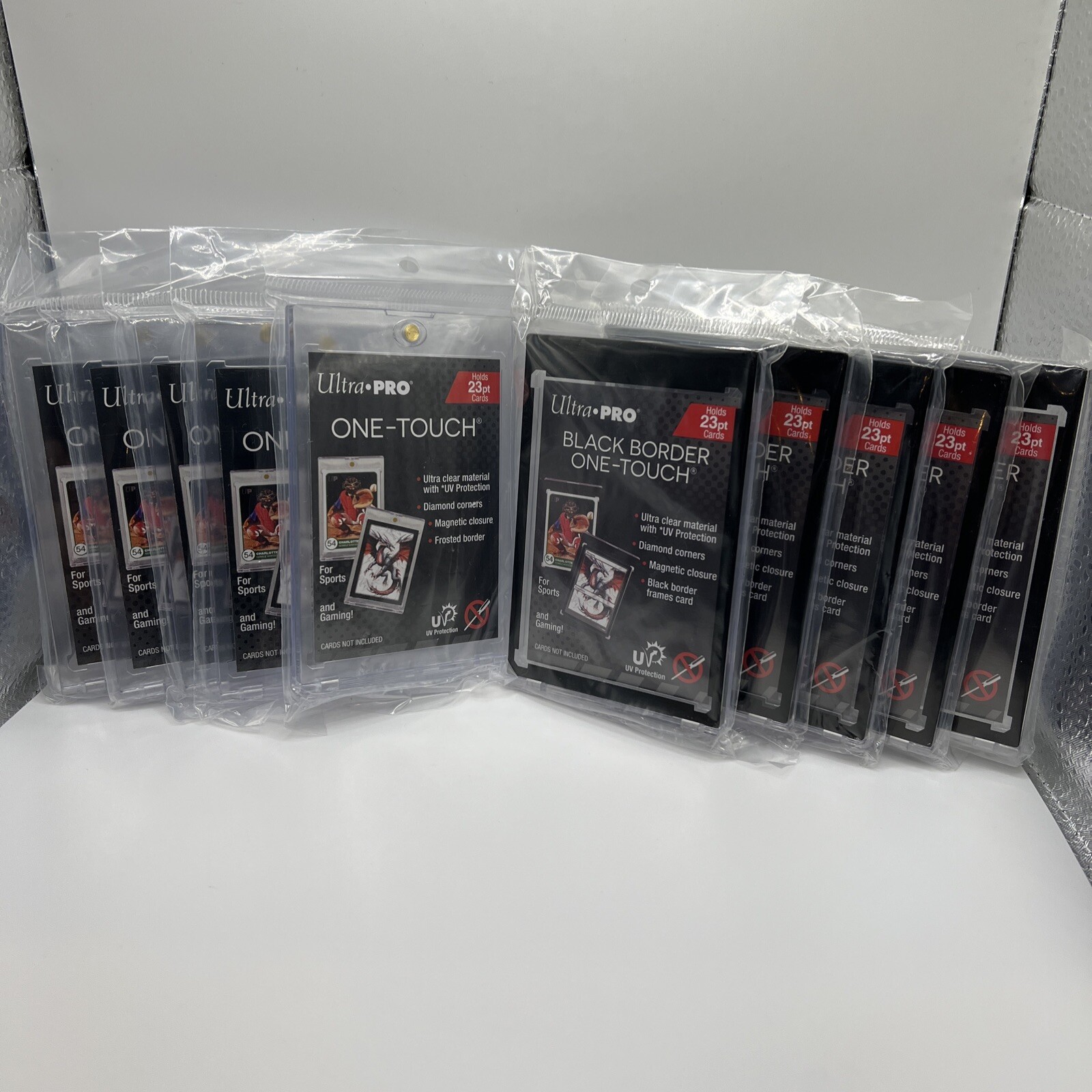 Ultra Pro One-Touch Magnetic Card Holder 23pt BLACK X 5 AND CLEAR X 5 Lot of 10