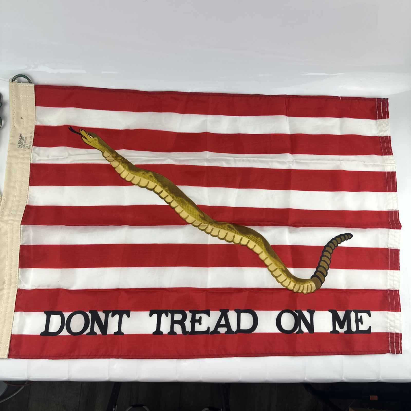 Vintage Navy Jack 1775 Flag “Dont  Tread On Me” Sz 9 Valley Forge Flag Co. W/Box