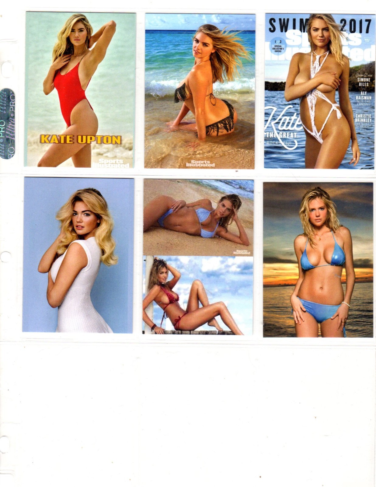 KATE UPTON     CUSTOM   NOVELTY TRADING CARD 6 CARDS   SET