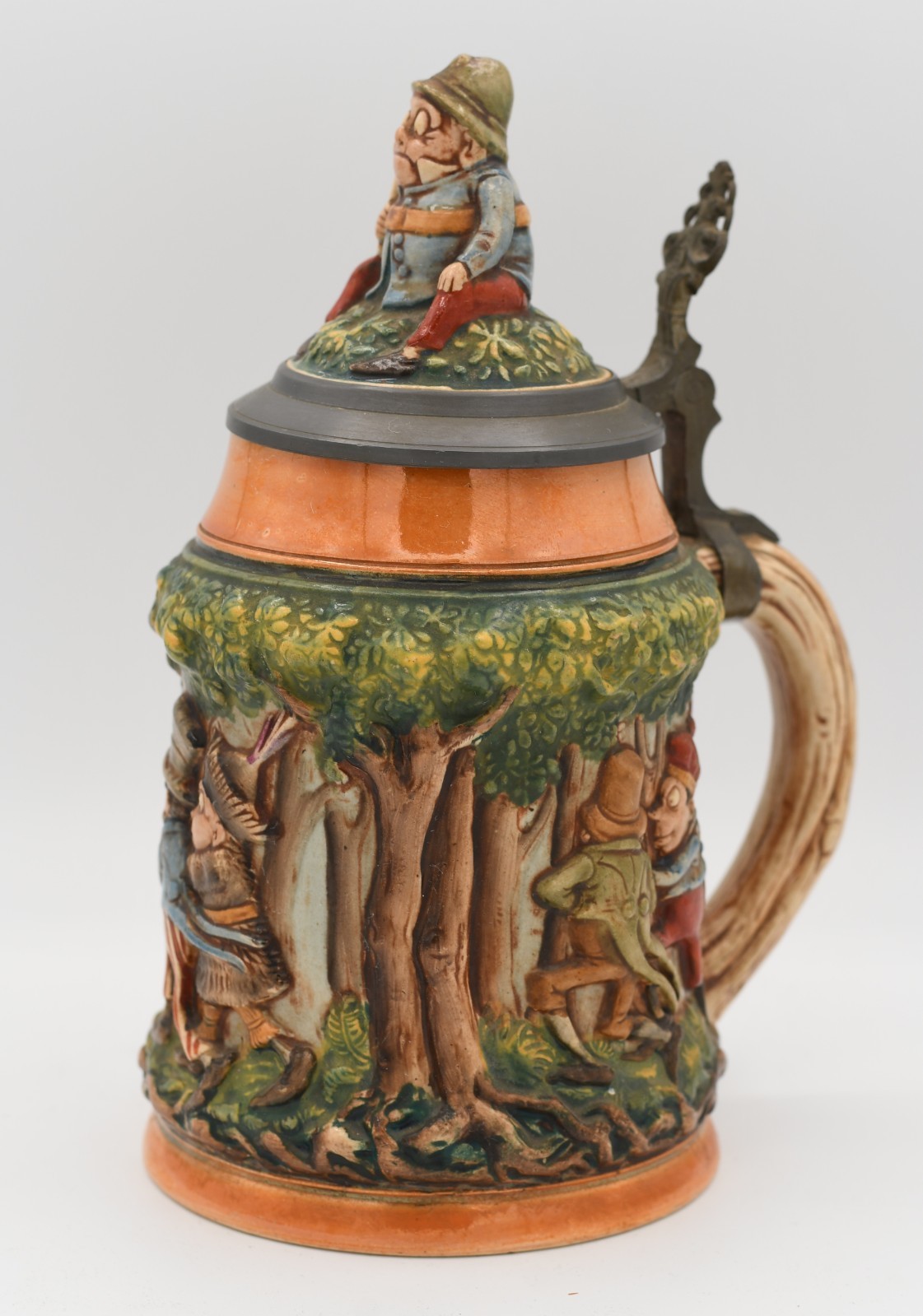 Antique Gerz Palmer Cox Brownie #0130 0.5L  German Pottery Character Beer Stein