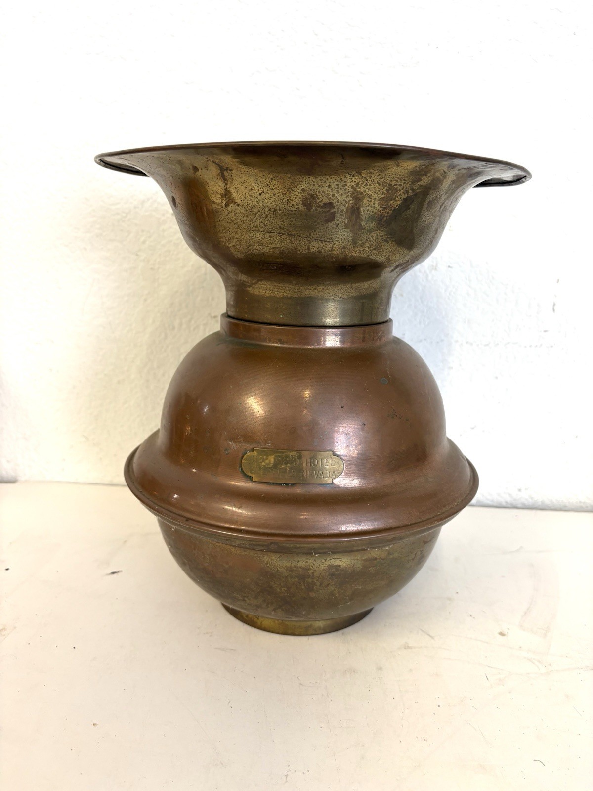 Vintage Goldfield Hotel in Goldfields Nevada Brass Copper Spittoon