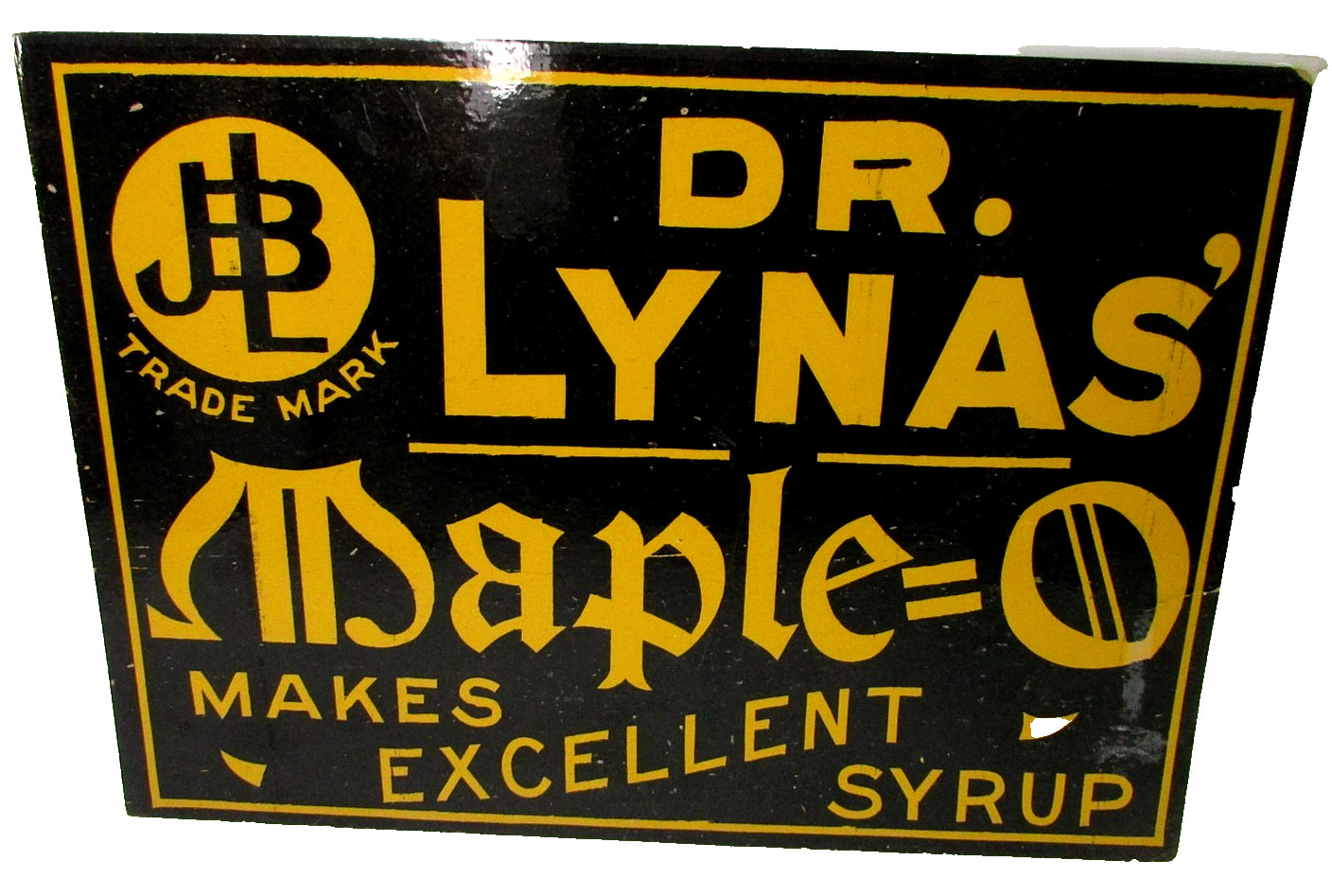 Antique 1920s Laminated Cardboard Sign \