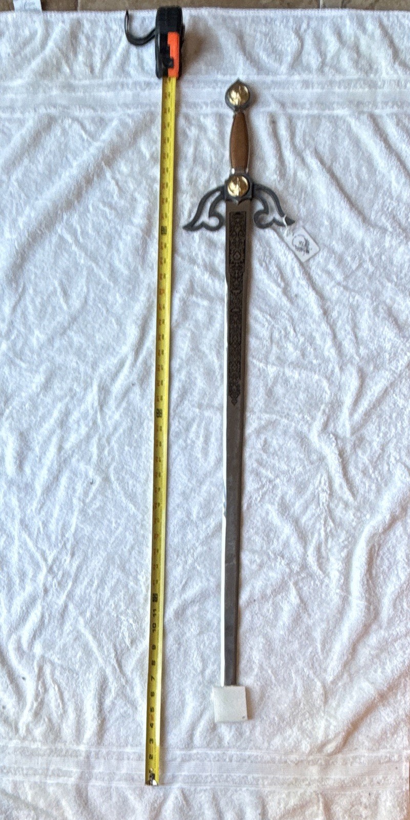 Vintage Tizona del Cid Sword Espadas de Toledo Spain Engraved Blade 38”