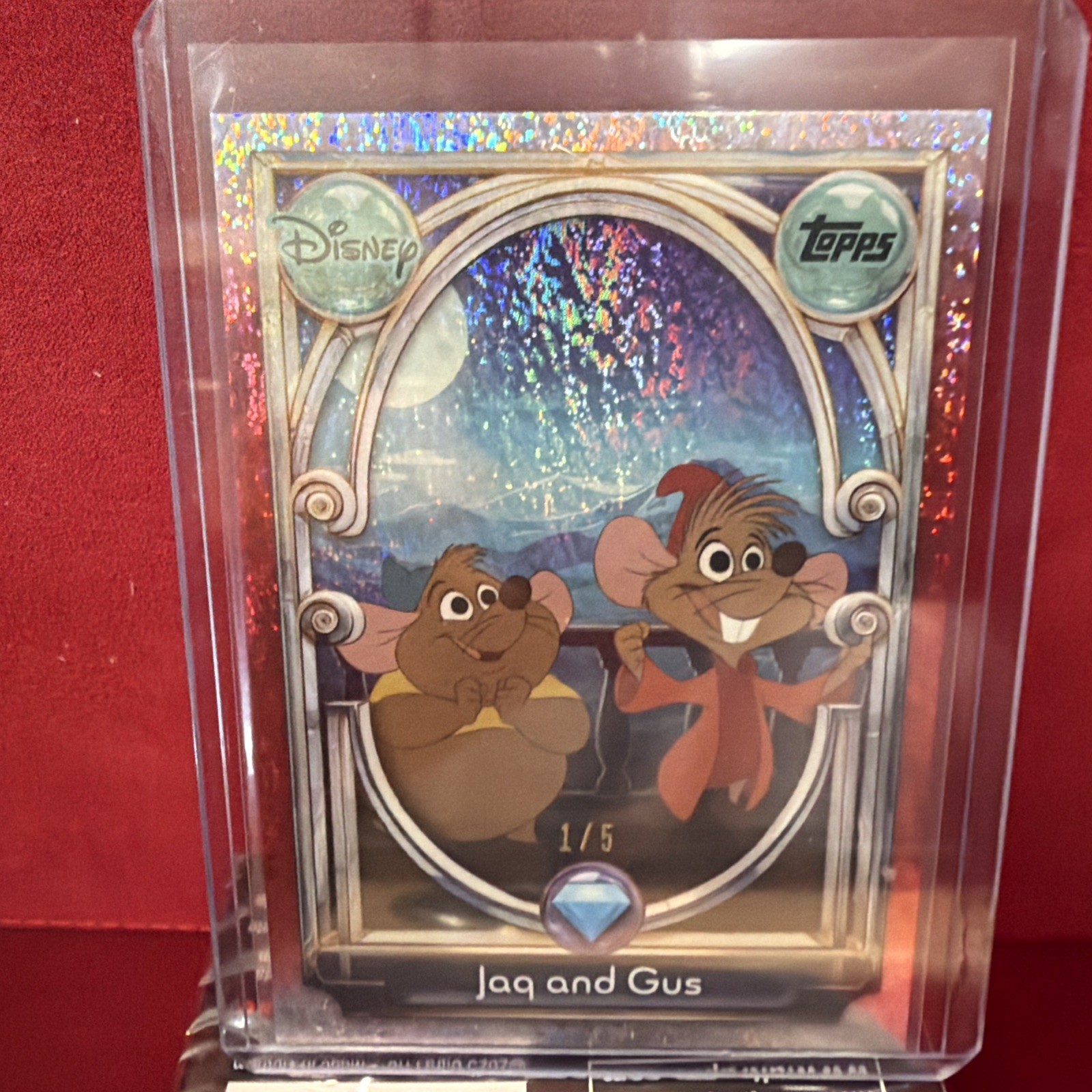 2025 Topps Wonder Disney #111 Jaq and Gus sparkle refractor serial # 1/5 2025 Topps Wonder Disney #111 Jaq and Gus sparkle refractor serial # 1/5