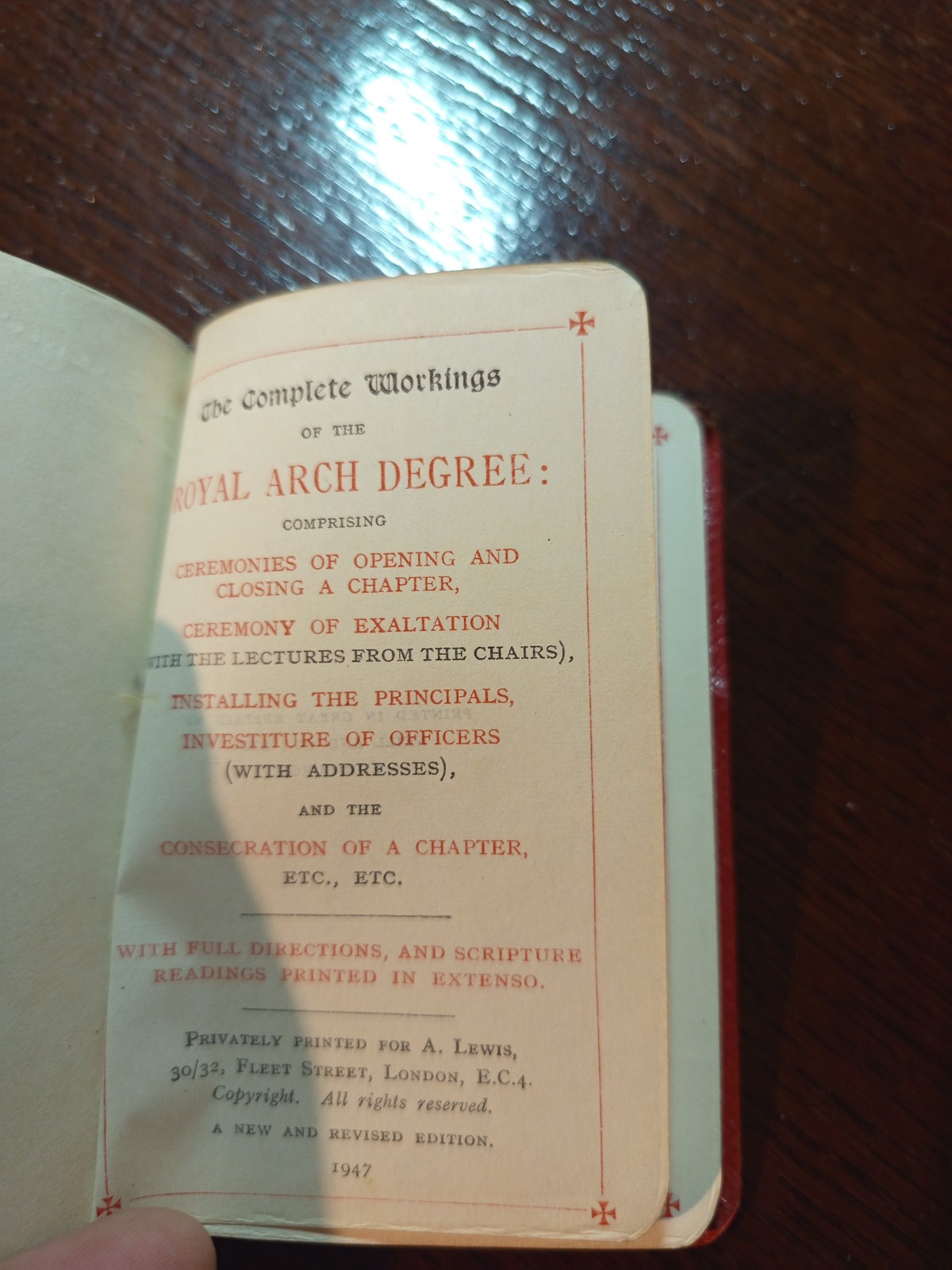 1947 The Complete Workings Royal Arch Degree  Freemasonry masonic/579