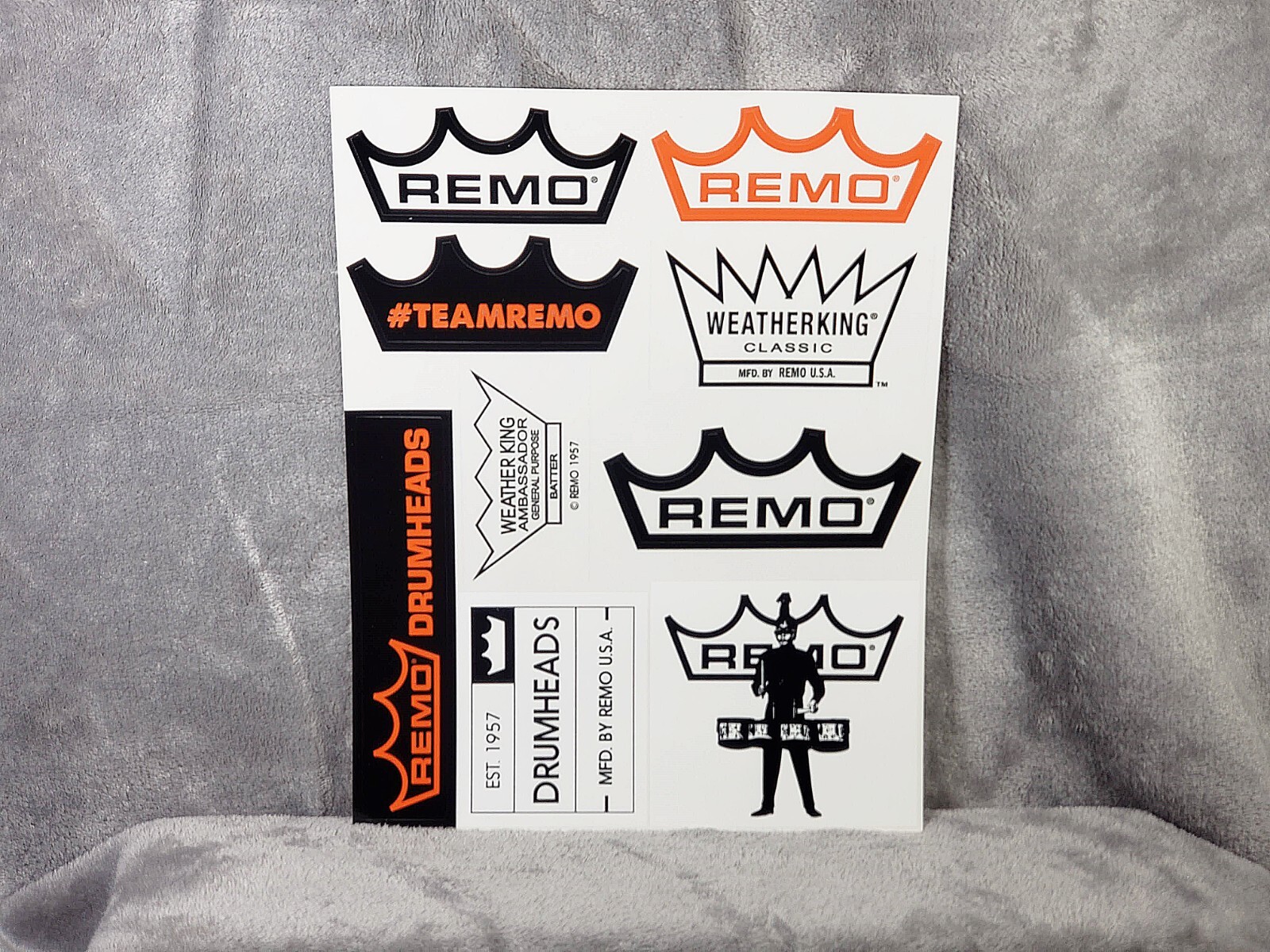 Remo Drumheads 9 Stickers Sheet GENUINE ORIGINAL Remo Drumheads 9 Stickers Sheet GENUINE ORIGINAL