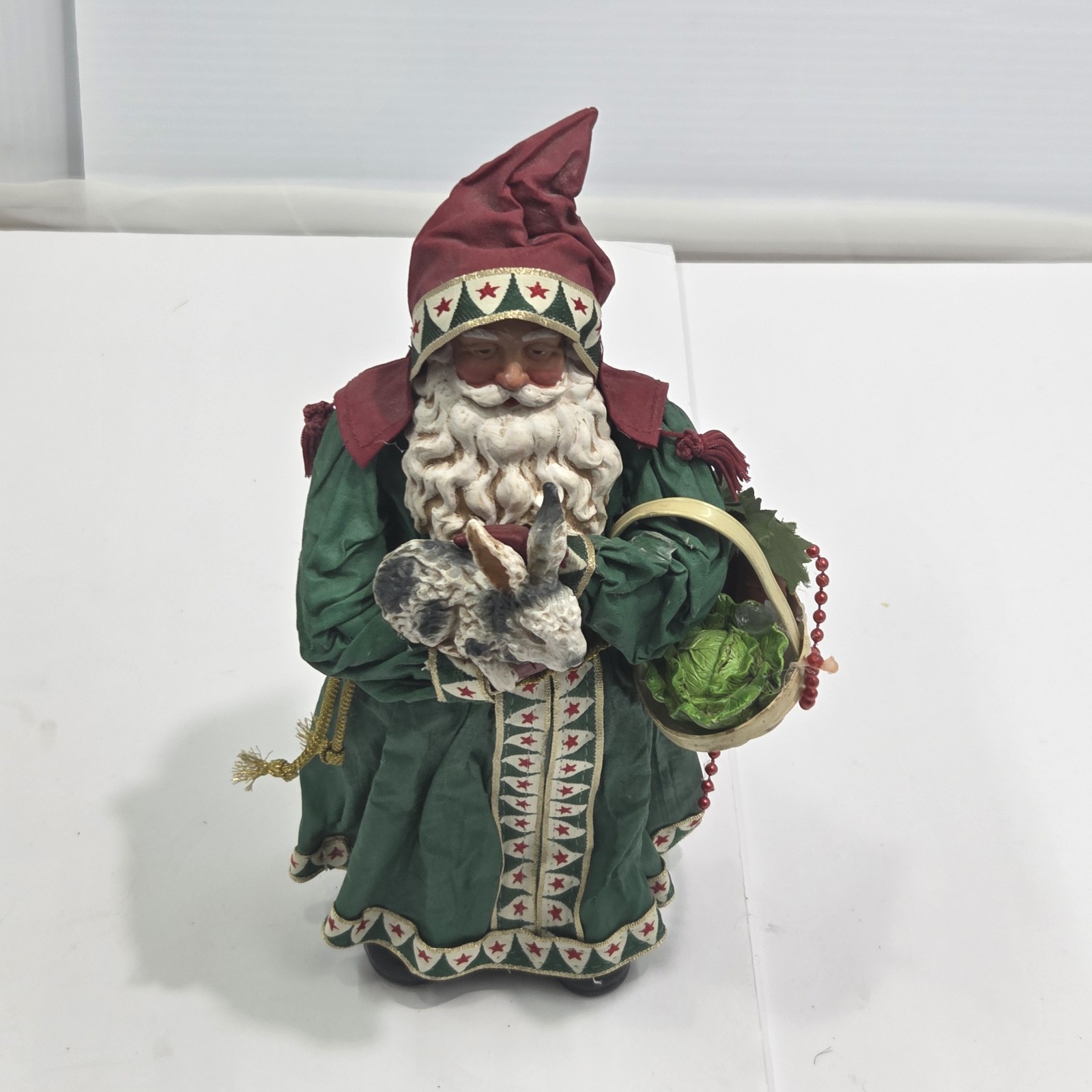 VTG 1994 Possible Dreams Clothtique Gifts of Garden Santa Bunny Rabbit Cabbage