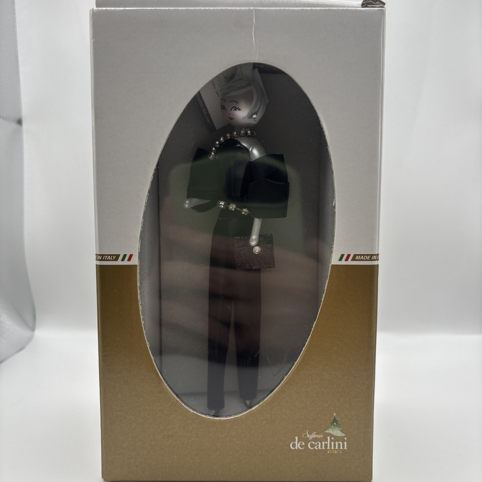 Soffieria De Carlini Neiman Marcus Lady Christmas Glass Ornament