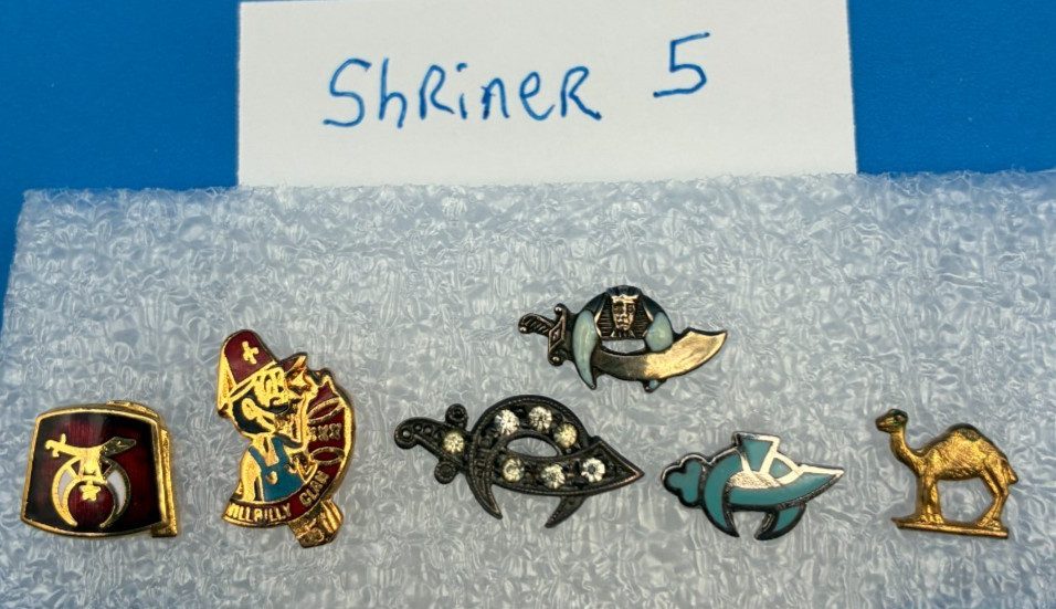 Vintage Masonic Shriner Lapel Pins Set#5 6 total Very Collectible