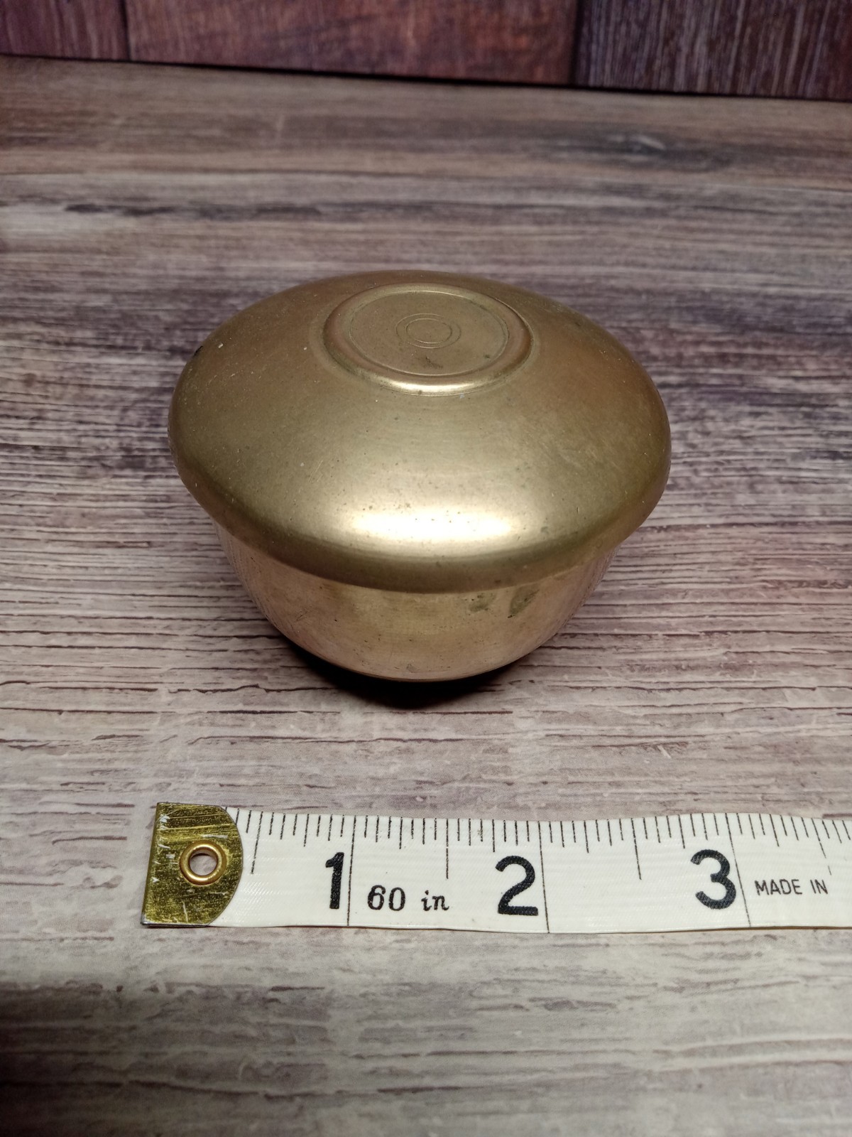 Vintage Solid Brass Lidded Round Rice or Trinket Bowl Dish Decor